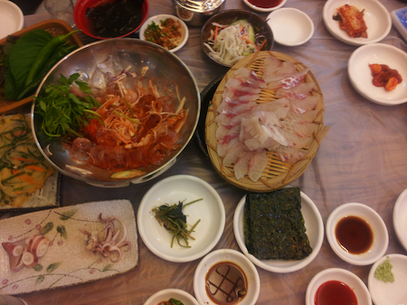 釜山初日の食事です